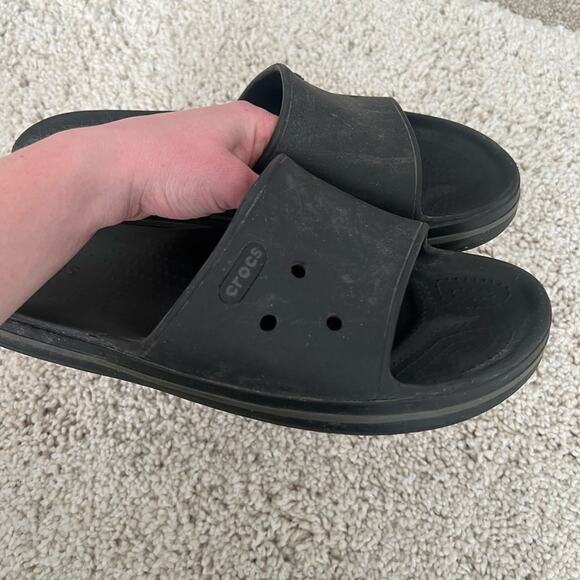 Men's Black Crocs Slides Size 12 - Picture 2 of 6